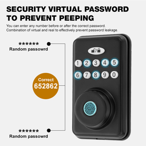 Serrure de porte intelligente argentée avec sécurité et confidentialité, serrure de porte d'entrée avec clavier numérique, mot de passe, empreinte digitale, poignée de porte - Product Image 3