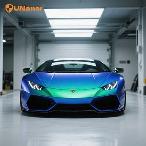 PET الكروم الأزرق الأخضر لون السيارة تغيير فيلم 3 سنوات الضمان ملصقات السيارة * 18 متر بالجملة الفينيل لف - Product Image 3