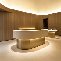 Comptoir de présentation de bijoux sur mesure, vitrine avec éclairage LED pour la décoration intérieure des bijouteries, aménagement de magasins de détail