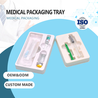 Bandeja de Plástico PS Blister Blanca Médica Personalizada, Moldeada al Vacío, con Extrusión para Combinación de Botellas de Medicamentos y Jeringas