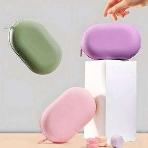 Pochette de Maquillage en Silicone Personnalisable avec Logo, Organisateur Cosmétique de Voyage Violet avec Fermeture Éclair pour Femme, Petite Pochette Tendance 2026 pour Dames - Product Image 3