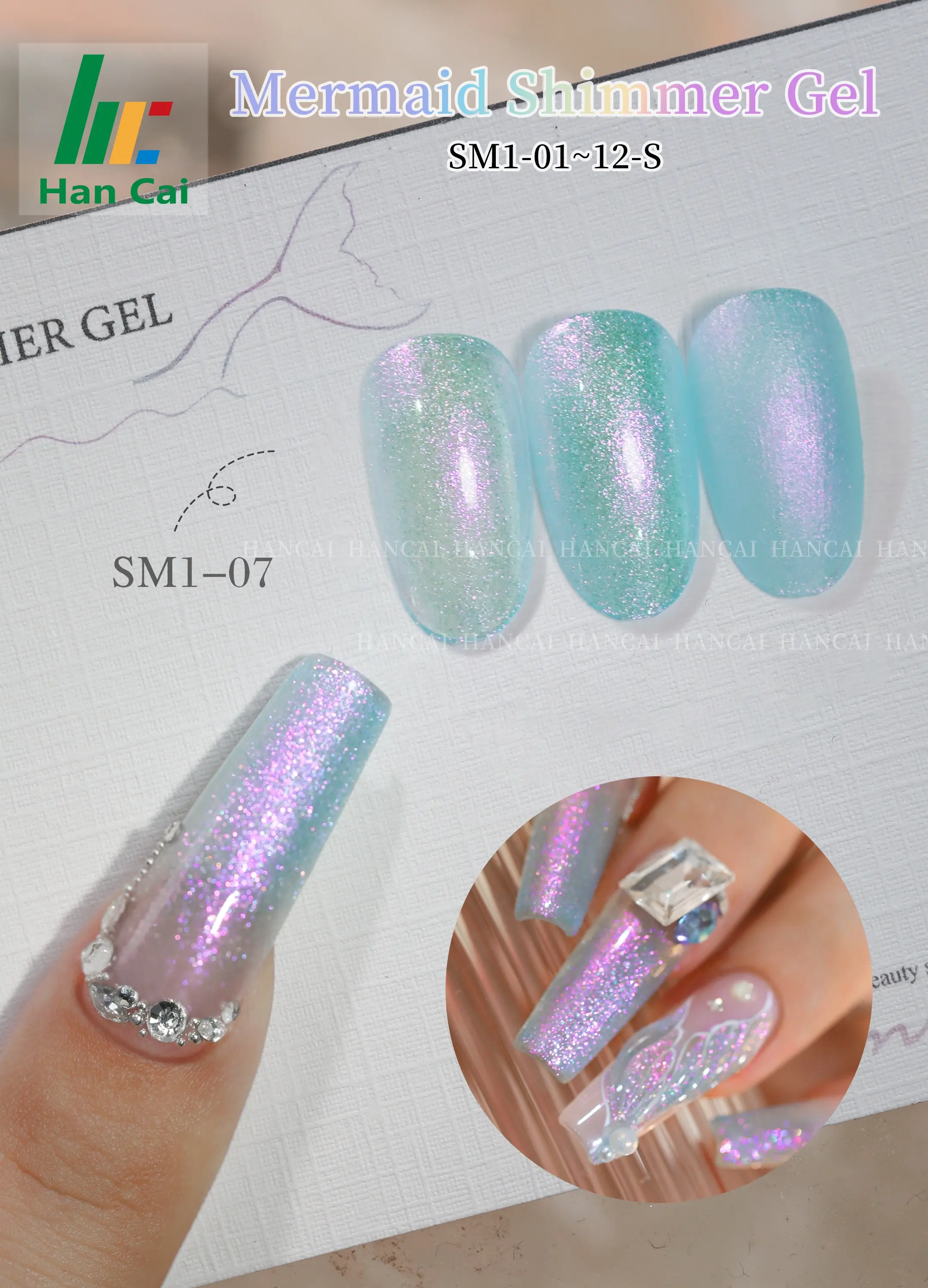 Nuovissimo smalto per unghie lucido in Gel all'ingrosso di alta qualità a marchio privato Glitter sirena in Gel smalto per unghie