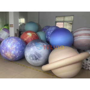 Decoración de Fiesta Temática Espacial, Planeta Inflable, Tierra Inflable, Luna, Nueve <span class=keywords><strong>Planetas</strong></span> Colgantes, Modelo LED - Product Image 1