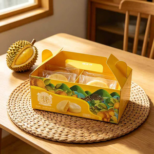 Boîtes d'emballage pour pâtisserie au design ethnique traditionnel personnalisé, fabrication directe, recyclables, de qualité alimentaire, boîte cadeau pour boulangerie avec poigné<span class=keywords><strong>e</strong></span> - Product Image 2