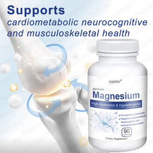 OEM Vente en gros 90 gélules 120Mg Glycinate de magnésium Haute absorption Hypoallergénique Soutien pour la fonction neuromusculaire Minéraux - Product Image 4