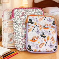 Housse de protection pour ordinateur portable en néoprène avec logo personnalisé, fermeture éclair et poche avant, compatible iPad et Kindle