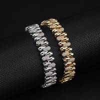 Bracelet tennis en cuivre incrusté de zircon 5A pour femme, bijoux avec pierres géométriques en CZ, accessoire de mode pour robe de soirée