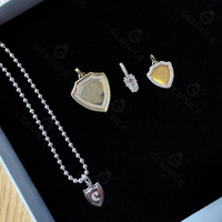 Collier pendentif bouclier en diamant synthétique Gemnel, bijoux chics au quotidien pour femmes