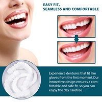 2 Paires de Prothèses Dentaires Cosmétiques Dents Artificielles Réutilisables Sourire Temporaire Supérieur et Sous Faux Dents Placage
