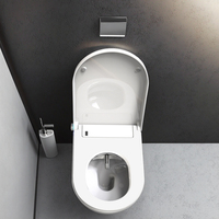 Confortable eau chaude lavage bidet douche toilette télécommande mur accroché toilette intelligente