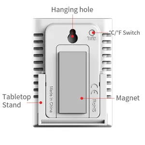 डिजिटल एलसीडी सटीक दीवार फांसी मुस्कान तापमान मीटर तापमान गेज आर्द्रतामापी मौसम थर्मामीटर आर्द्रता रिकॉर्डर - Product Image 4