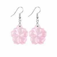 Boucles d'oreilles pendantes en cristal de fleurs sculptées à la main, pierres précieuses naturelles, pour femmes, à porter au quotidien, cadeau, vente en gros