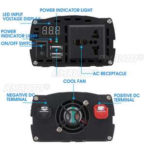 Inversor de Onda Sinusoidal Pura de 12V a 220V, Convertidor de Energía para Auto, Cargador Solar Dual USB con Pantalla LED para Hogar, Exteriores y Auto - Product Image 2