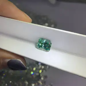 लैब बढ़ी हरे रंग के लिए पन्ना रत्न दीप्तिमान कट ढीला moissanite हीरा सोने की अंगूठी