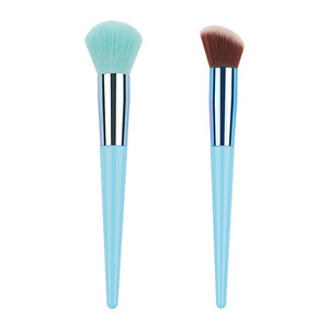 Brocha para polvos sueltos azul, mango de plástico, cerdas sintéticas, herramienta profesional de belleza para maquillaje facial - Product Image 1