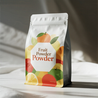 Op Maat Bedrukte Snelle Productie Matte Afwerking Fruitpoeder Verpakking Food Grade Vochtbestendige Platte Bodem Ziplock Mylar Tas