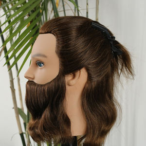 Capelli umani all'ingrosso testa di manichino di formazione maschile <span class=keywords><strong>con</strong></span> barba <span class=keywords><strong>baffi</strong></span> per gli studenti di parrucchieri - Product Image 3