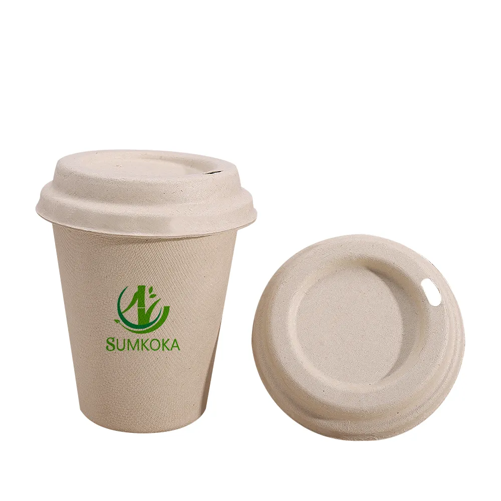 Экологически чистые биоразлагаемые одноразовые чашки с крышкой небольшого размера 2 унции 60 мл 3 унции 90 мл