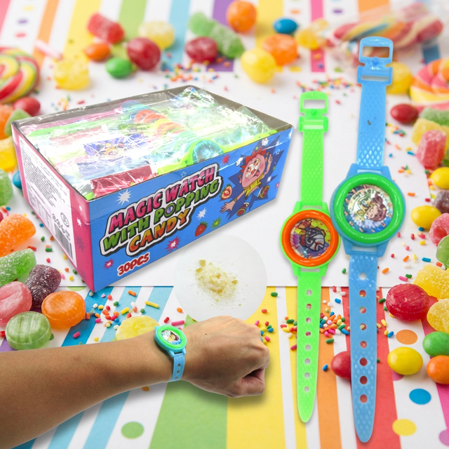 Cheap Factory Price Colorful Watch Shape Toy Cartoon Hard Candy for Kids