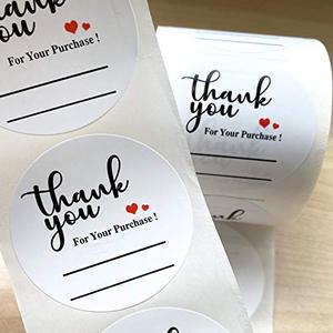 500pcs 1 Inch Customizable <b>Waterproof</b> Adhesive <b>Stickers</b> for Supermarket Packaging Synthetic Paper Small Business Use - Product Image 6
