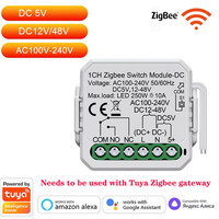 Modul Saklar Smart Dry Contact WiFi/Zigbee 2CH Smart Home DIY Breaker Relay DC 12-48V AC 100-240V Kompatibel dengan Alexa Google Home
