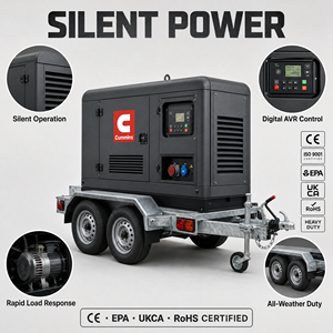 Générateur diesel silencieux triphasé 400 kVA avec moteur Yuchai, ATS automatique et démarrage à distance, 50/60 Hz, démarrage électrique 12 V - Product Image 1