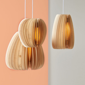 Lampe suspendue ovale en bois de style japonais, E27 LED, pour chambre à coucher et bureau, protection des yeux - Product Image 2