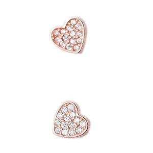 Fashion Cute Sterling 925 Silver Heart Cubic Zircon Earrings For Girls Women Jewelry