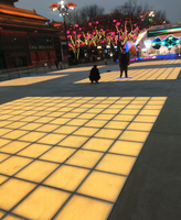 Lampu bata Panel bercahaya badan kaca berubah warna lampu pernikahan lantai dansa cermin LED 3 dalam 1 RGB Abyss portabel Populer