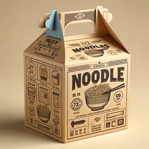 Wholesale Printed Korea Round 16 Oz Biodegradable Disposable Big Indomie Eco Takeout Pasta Kraft Paper Instant Noodle Bowl Box