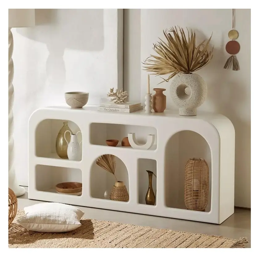 Innova – rangement décoratif moderne, étagère de salon, meubles minimaliste, armoire de Console en bois dur blanc avec étagère