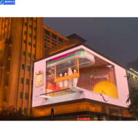 Dış Mekan Ticari Reklam Dev 4K Tam Renkli Dijital Ekran İsteğe Bağlı 3D LED Video Duvar Dahili CMS Su Geçirmez Panel