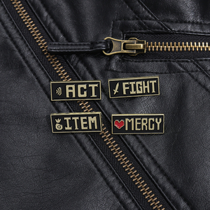 Zwart Tekstkader Email Broche Mode Kleding Accessoires Slogan Rugzak Badge Cadeau - Product Image 3