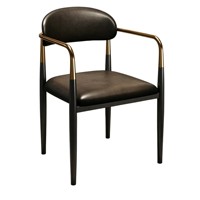 Chaise industrielle de luxe en cuir côtelé avec dossier cannelé, idéale pour les restaurants commerciaux et les ensembles de café-bars modernes