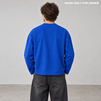 T-shirt unisexe personnalisé 230 GSM 100 % coton coupe ample à manches longues pour homme, épaules tombantes, poche, vierge, streetwear décontracté, vente en gros, OEM