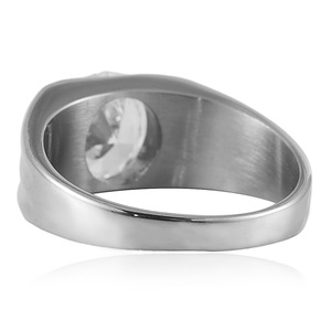 Bague pour homme en acier inoxydable Yunnique avec pierre précieuse rouge sertie à griffes, design géométrique quadrilatère, bijou de mariage, cadeau - Product Image 4