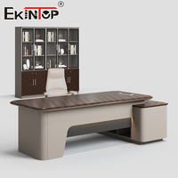 Bureau de direction moderne Ekintop de 1,8 m, imperméable, table de patron de luxe avec surface en PVC sans joint pour poste de travail de manager