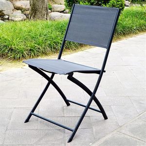 Offre Spéciale en Europe <span class=keywords><strong>Chaise</strong></span> de <span class=keywords><strong>jardin</strong></span> pliante en acier anthracite d'une capacité de 265lb <span class=keywords><strong>sans</strong></span> <span class=keywords><strong>accoudoir</strong></span> pour <span class=keywords><strong>jardin</strong></span>, balcon et cour - Product Image 2