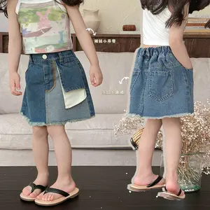 1820 Летняя джинсовая юбка для маленьких девочек
