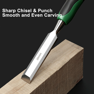 Ensemble de ciseaux à bois en acier Cr-V avec manche en plastique transparent 12-24 mm avec étui pour la menuiserie - Product Image 4