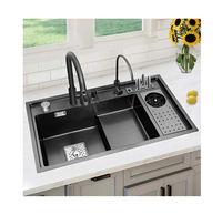 8246 multifonctionnel en acier inoxydable grand évier de cuisine moderne porte-couteau tasse rondelle Durable simple grand bol éviers