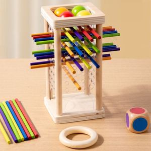 Jeu de société Montessori classique en bois avec tours de bâtonnets, dés et balles pour tout-petits garçons et filles - Product Image 2
