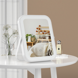 ZONYin กระจกแต่งหน้าตั้งโต๊ะไฟ LED สี่เหลี่ยมสีขาว3สีอ่อนกระจกแต่งหน้าสำหรับเดินทางแบบพกพาสำหรับผู้หญิง - Product Image 4