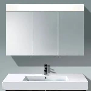 Factory Wholesale Best Quality Hotel Wall Hanging Anti-fog Touchless Activation Bathroom Vanity Cabinet With Led Mirror Modern