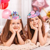 24 Pièces Kits d'Art et de Bricolage Couronnes de Sirène pour Fête d'Anniversaire Thème Sous-Marin, Chapeaux de Fête Sirène en Papier