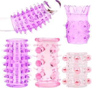 Manchons de pénis réutilisables, préservatifs de couleur aléatoire, agrandisseur de bite pour hommes, jouets sexuels de stimulation du point G pour couples - Product Image 2
