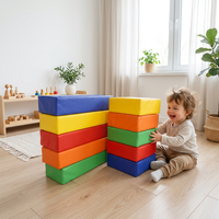 Ensemble de blocs de construction en mousse de cuir PU colorés pour tout-petits avec blocs rectangulaires empilables pour le jeu en intérieur