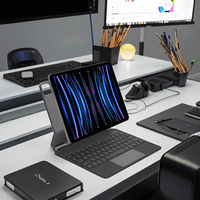 Clavier USB sans fil magique pour iPad Pro 11/Air 4/5/10.9/12.9, rétroéclairé 7 couleurs, ultra-plat, inclinaison réglable, anti-ghosting sur toutes les touches