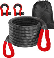 Corde de récupération cinétique 1 po x 30 pi, 56 000 lb, avec 2 manilles en D, kit de récupération tout-terrain robuste, cordes de remorquage cinétiques en nylon