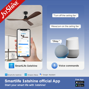 1stshine ventilateur de plafond 220V usine bois massif haut débit d'air 52 pouces ventilateur de plafond avec té<span class=keywords><strong>l</strong></span>écommande - Product Image 6